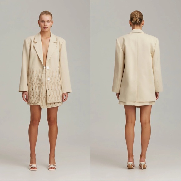 C/MEO Collective Persuasive Blazer Tan Size 6 Medium - Picture 2 of 9